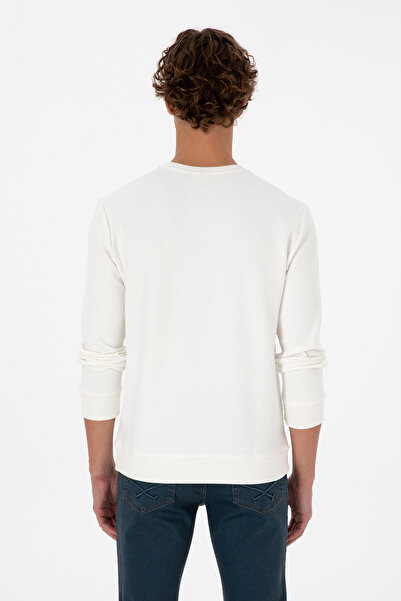 U.S. Polo Assn. Men's Regular Fit Crew Neck Cream Sweatshirt 2237151