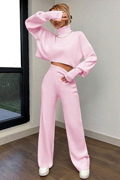 Baby xclub Finger Slip Crop High Waist Knitwear Set