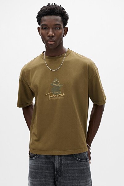 Pull & Bear Graphic boxy-fit T-shirt