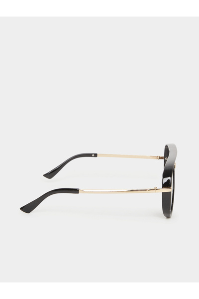 Styli Black Aviator Sunglasses