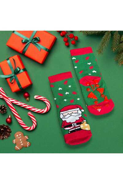 DivaViva Yılbaşı Çocuk Kaydırmazlı Çorap | Hediye Paketli