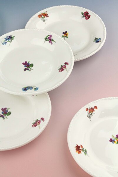 Bursa Porselen Dekor Pearl Series Bloom 6-Piece Cake/Cookie Plate