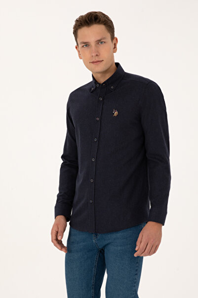 U.S. Polo Assn. Men's Navy Blue Long Sleeve Basic Shirt 50315710-Vr033