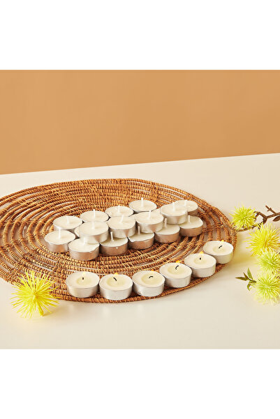 Lifestyle مجموعة شموع صغيرة برائحة الفانيليا من إسينشالز، 25 قطعة - 4 ساعات