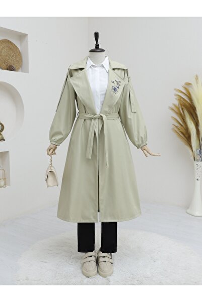 HİJABAYA Παλτό καμπαρντίνας με μανίκια με πέτρα με καρφίτσα