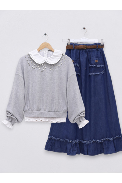 HİJABAYA Μισόχρωμο πουλόβερ με πέτρες στο μπροστινό μέρος