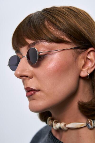 Bilge Karga Oval Silver Black Sunglasses