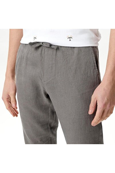Nautica Men's Gray Linen Trousers