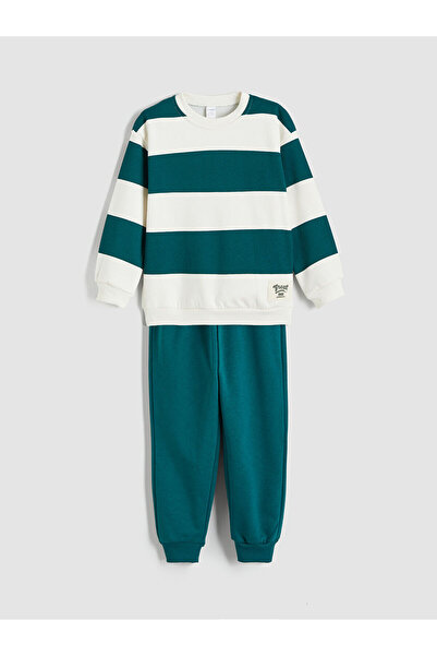 LC Waikiki New Season Boys' Striped Sweatshirt and Sweatpants