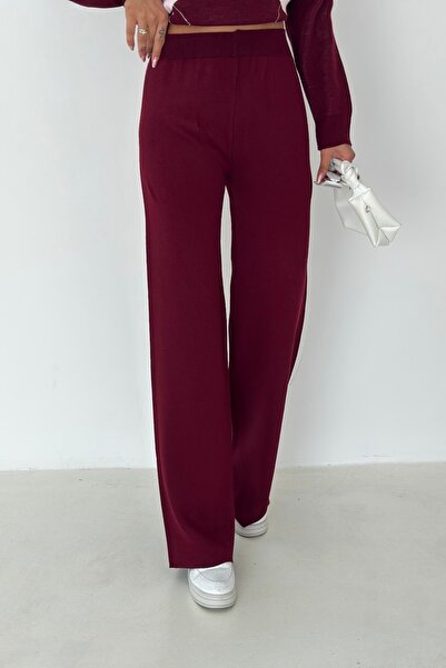 Noi Belis Baklava Pattern Polo Neck Half Placket Button Knitwear Bottom-Top Set Aw25Au0038