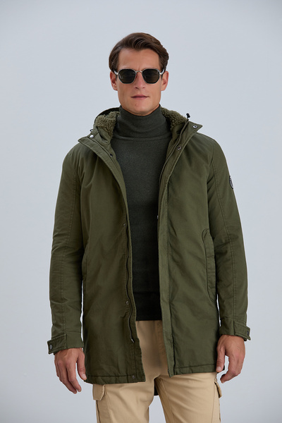 PIQUE Men's Coat Hooded Men's Cotton Coat