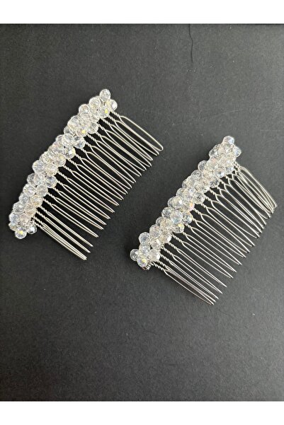 Store 2 li Gelin aksesuar özel gün tokası şeffaf boncuklu tarak toka düğün nişan söz