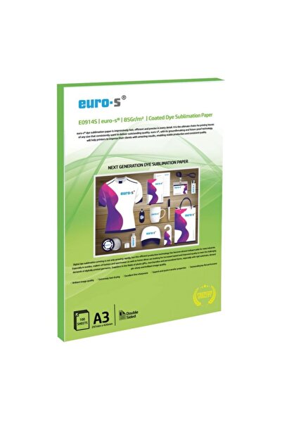 EURO-S 85gr/m² 100 Yaprak A4 Süblimasyon Transfer Baskı Kağıdı