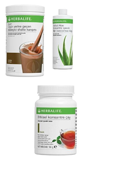 Herbalife 1 Çikolotalı Shake + 1 Aloe + 1 Klasik 50gr Çay
