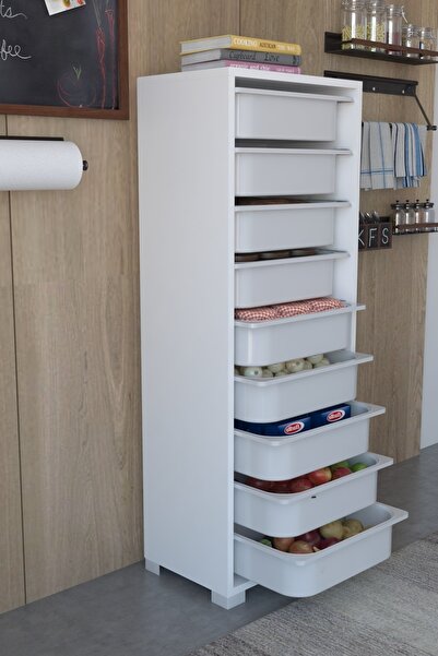 Genel Markalar Birnurpazar Mutfak Dolabı 9 Sepetli Çok Amaçlı Dolap - Beyaz