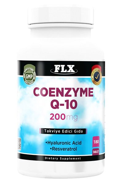 FLX 200 mg Hyoluronic Acid and Resveretrol 180 Tablets - Coenzyme Q-10 Supplement