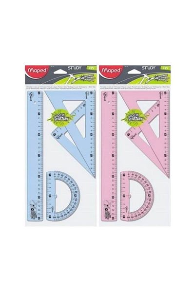Maped Study Unbreakable 30 Cm Ruler Set 4 Pieces981701