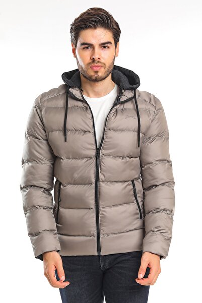 Slazenger HARU Ανδρικό Μπουφάν & Παλτό Μπεζ