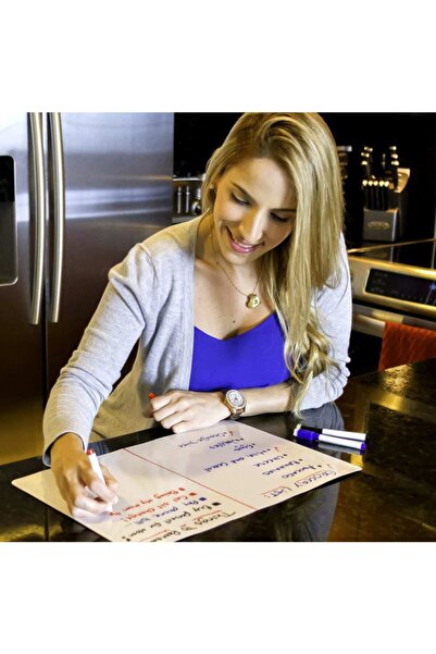 Genel Markalar Mıknatıslı Manyetik Beyaz Tahta 50cm X 60cm Katlanabilir Silinebilir Yazı Mesaj Tablosu + 3 Kalem