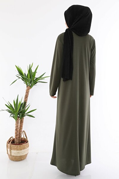 medipek Φόρεμα προσευχής με φερμουάρ σε χακί χρώμα