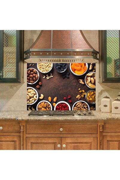 StickerArt Mutfak Duvar Tezgah Arası Ocak Arkası Sticker Kaplama Kuru Meyve Y...