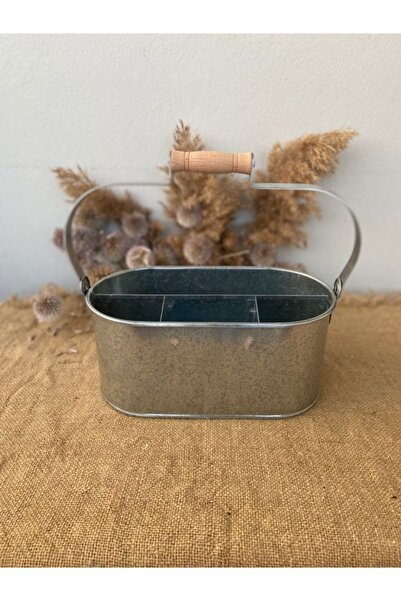 Handmadesign Galvaniz Bölmeli Kaşıklık Organizar