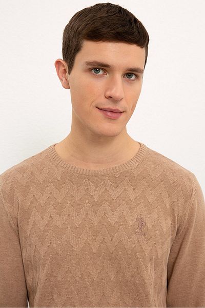 U.S. Polo Assn. Кафяв мъжки пуловер