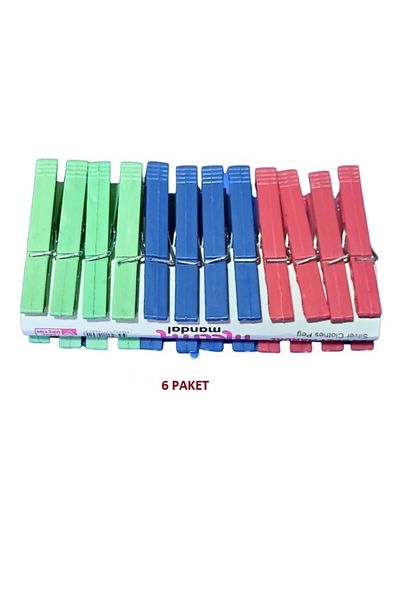 hagiki (6 Pieces) 24-Piece Plastic Clothes Pegs (6 Pieces)