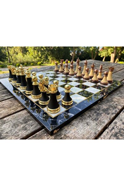 megame Premium Satranç Takımı Eşsiz Metal Ve Pleksi Taşlar Ve Mermer Desenli ...