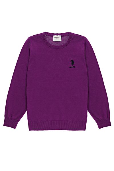 U.S. Polo Assn. Лилав пуловер за момиче