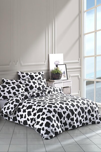 Zeynep Tekstil Cow Tek Kişilik Inek Desen Çarşafsız Nevresim Seti