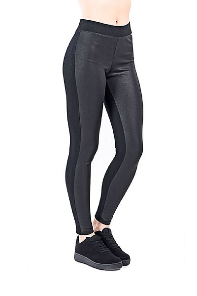 Blackspade Jambiere lungi de damă cu talie înaltă în față cu aspect de piele