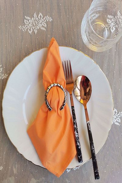 Emtory Home 6 bucăți de argint metal Nal șervețel inel