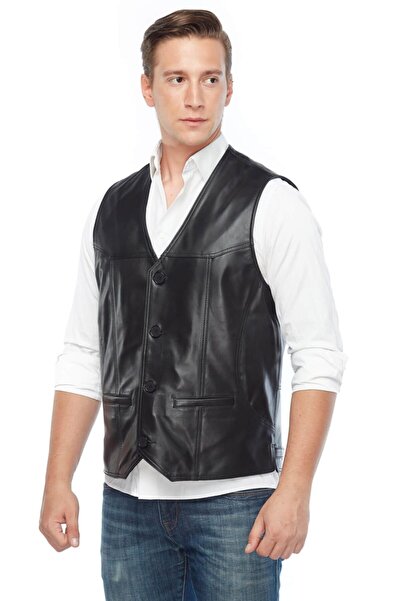 Deriza Ανδρικό γιλέκο Titan με υφή μαύρο