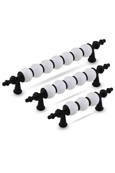 Asil Metal Polimer Modern Lüks Mobilya Dolap Çekmece Kulpları (2 Adet ) 64 Mm Siyah