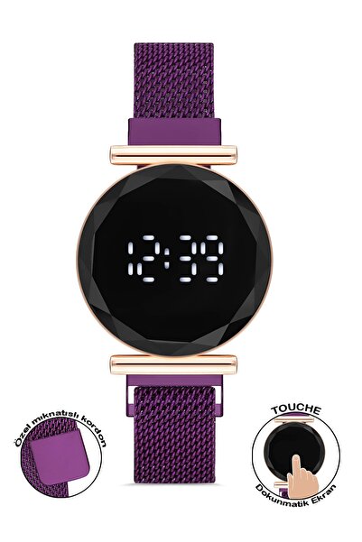 Polo55 Plkdd007r01 Mor Renkli Dokunmatik Kadın Kol Saati