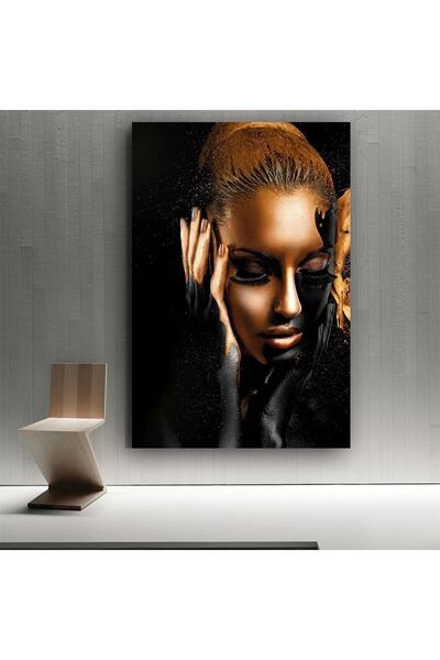 Piri Kanvas Tablo Altın Kız Dekoratif Kanvas Tablo