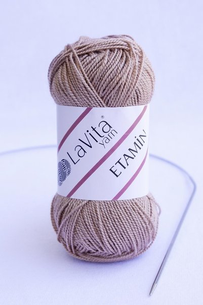 LaVita Yarn Etamin 30 gr Amigurumi, Punch, Etamin, Hand Knitting Thread, 5 Pack Taka Yarn (CAMEL-0104)