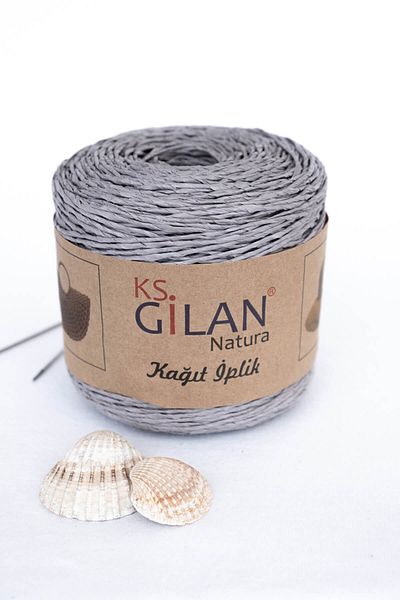 KS GİLAN Taka Yarn, Χάρτινο νήμα πλεξίματος, ανοιχτό γκρι (09)