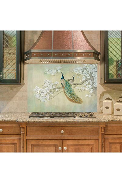 StickerArt Mutfak Duvar Tezgah Arası Ocak Arkası Sticker Kaplama Kuş Ağaç