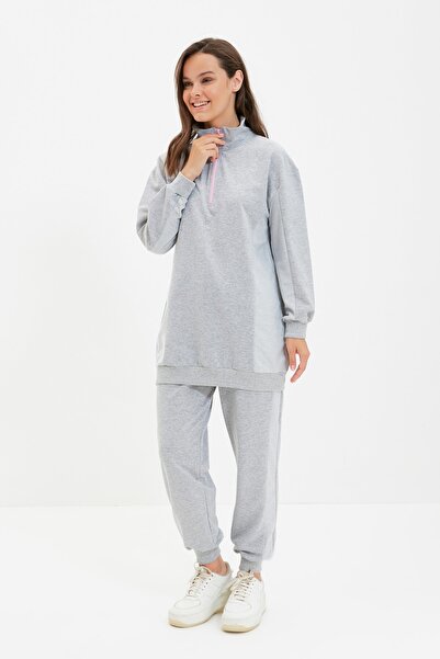Trendyol Modest Sweatsuit Set - Gray - Relaxed