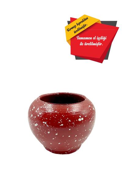 Hediye Bizden El Yapımı Renkli Mini Çömlek Saksı