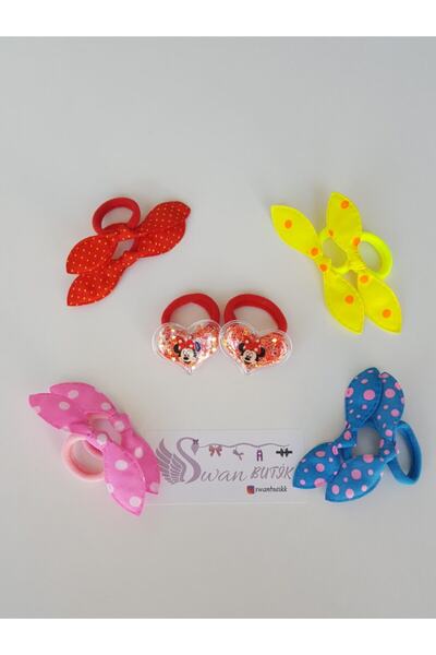 swan butik 10 قطع من القوس المرن للأطفال والرضع بإبزيم ملون شفاف على شكل قلب ...