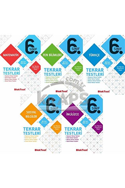 Bloktest Yayınları Tudem 6. Sınıf Tekrar Testleri Seti Blok Test Yayınları 5 ...