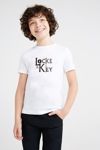 QIVI Tricou alb unisex pentru copii