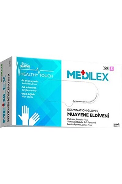 REFLEX GLOVE Reflex Medilex Pudrasız Mavi Muayene Eldiven 100 Lü / S Beden
