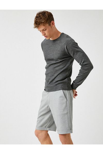 Koton Raglan Sleeve Sweater - Gray 2kam91599gt