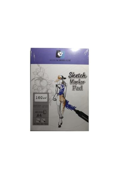 Alex Schoeller لوحة أقلام رسم مقاس A4 - 160 جرام، مجموعة من 40 قطعة Alx:936