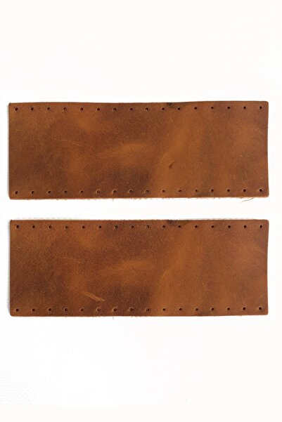 alfa tasarım atölyesi مقبض حقيبة جلد طبيعي - لون الجمل المجنون 16 سم × 6 سم