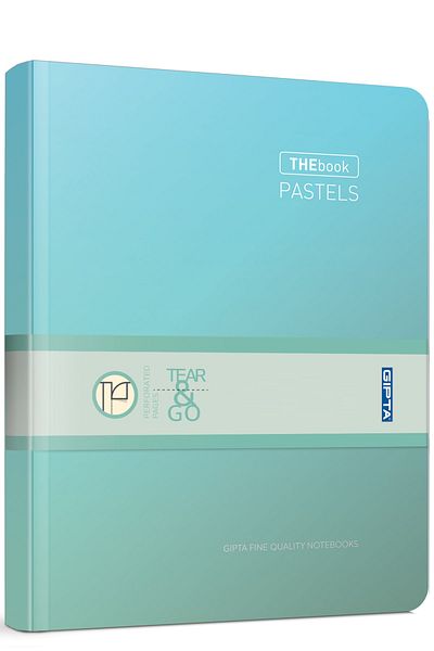 Gıpta Pastel Green Lined Notebook - 20X28, 296 Sheets, 4 Compartments, Hard Cover (3483)